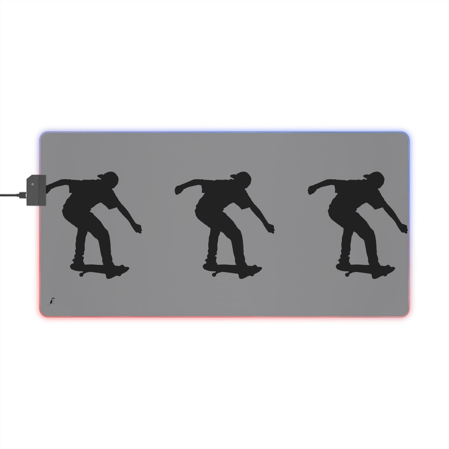 LED Gaming Mouse Pad: Skateboarding Grey