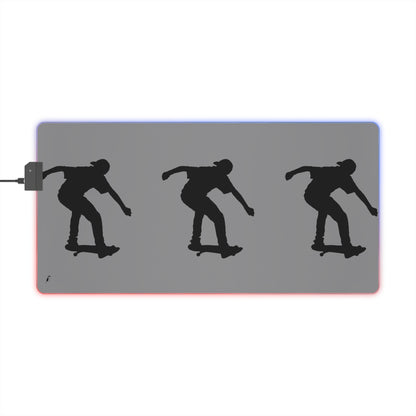 LED Gaming Mouse Pad: Skateboarding Grey