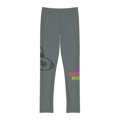 Youth Full-Length Leggings: Football Dark Grey