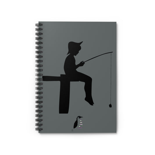Spiral Notebook - Ruled Line: Fishing Dark Grey