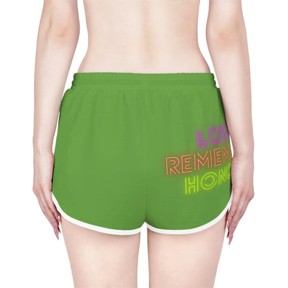 Women's Relaxed Shorts: Crazy Penguin World Logo Green