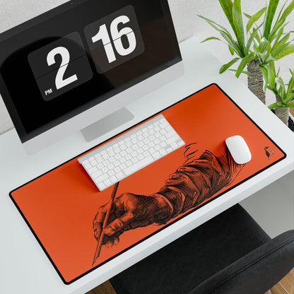 Desk Mats: Writing Orange