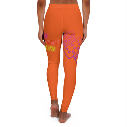 Women's Spandex Leggings: Music Orange