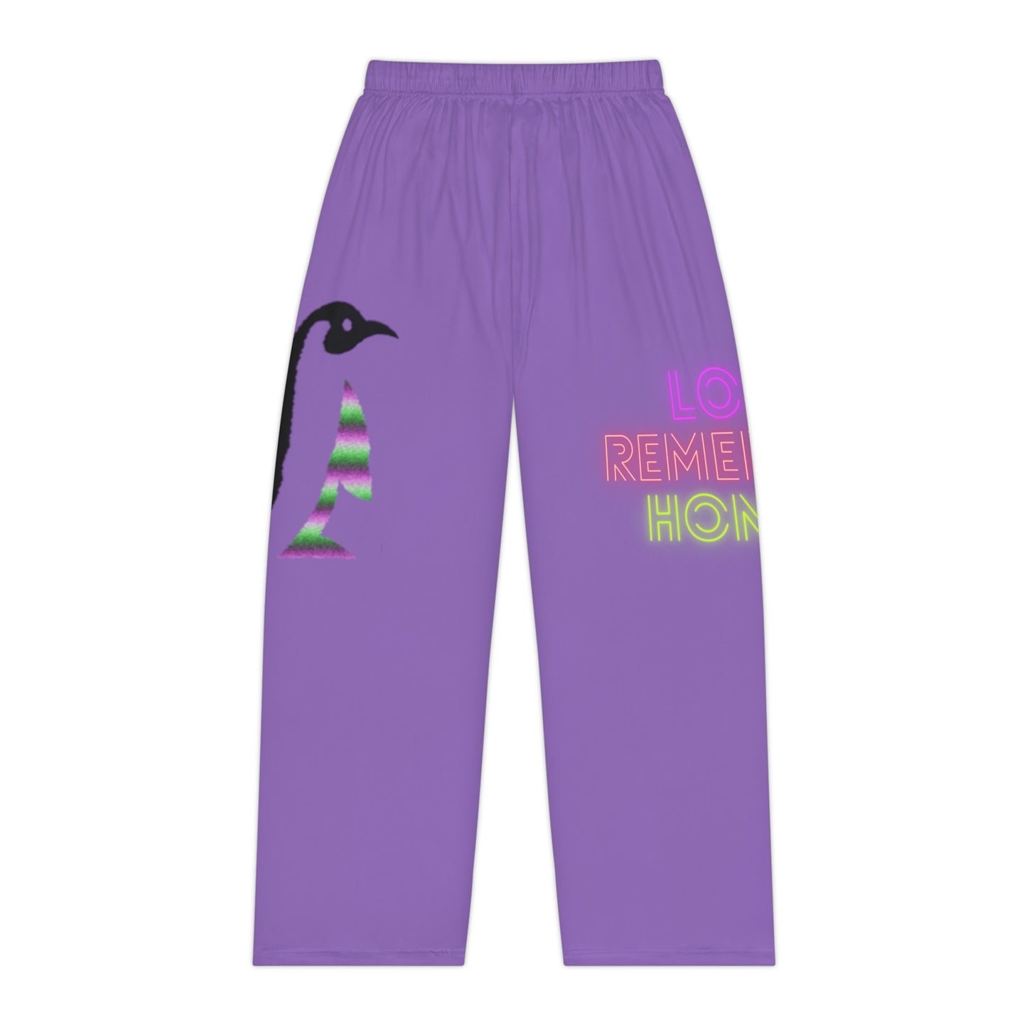 Women's Pajama Pants: Crazy Penguin World Logo Lite Purple