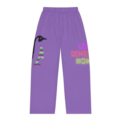 Women's Pajama Pants: Crazy Penguin World Logo Lite Purple