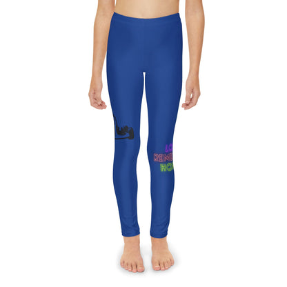 Youth Full-Length Leggings: Racing Dark Blue