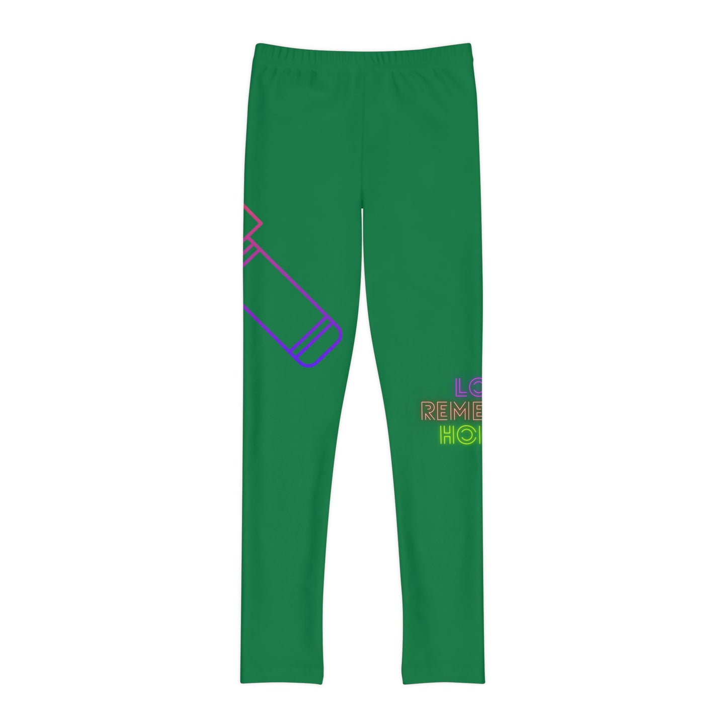 Youth Full-Length Leggings: Music Dark Green