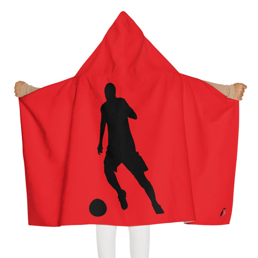 Youth Hooded Towel: Soccer Red