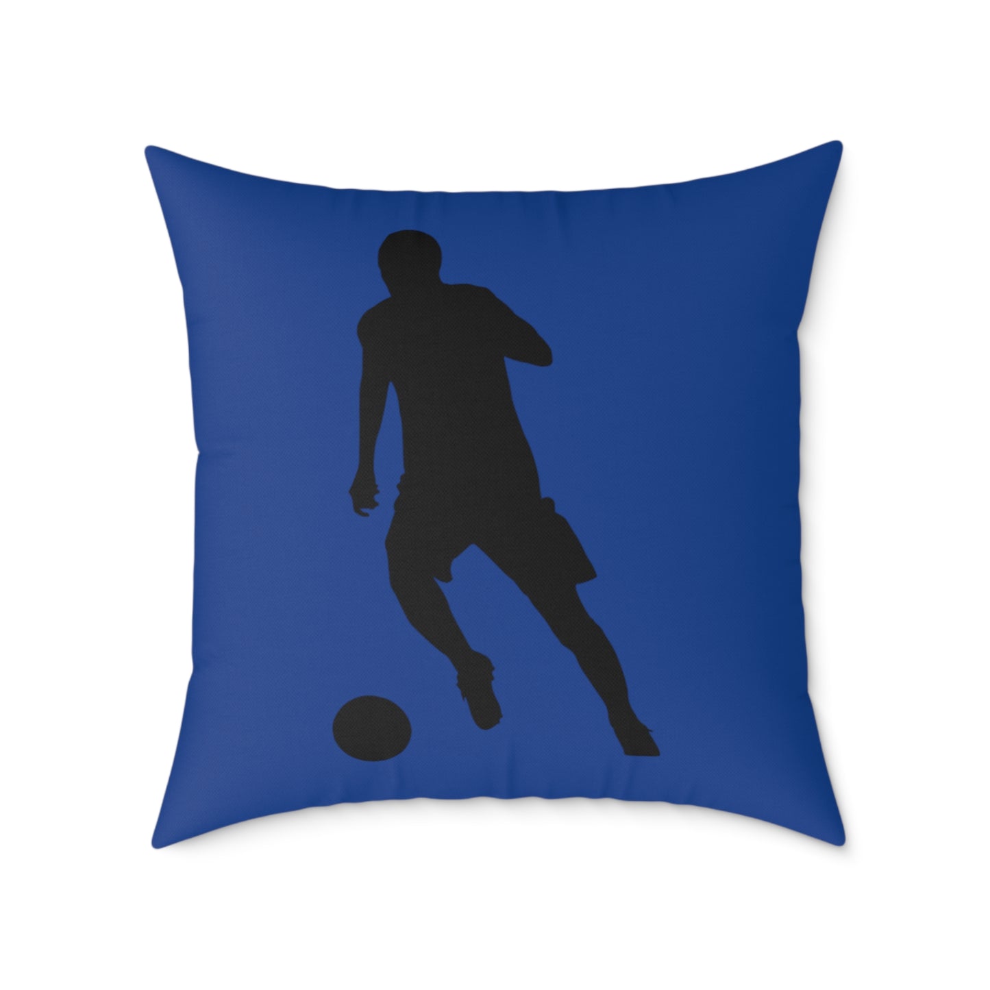 Spun Polyester Pillow: Soccer Dark Blue