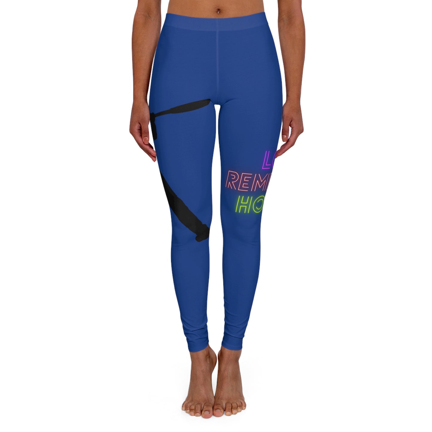 Women's Spandex Leggings: Baseball Dark Blue