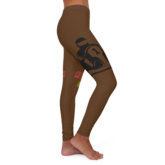 Women's Spandex Leggings: Racing Brown