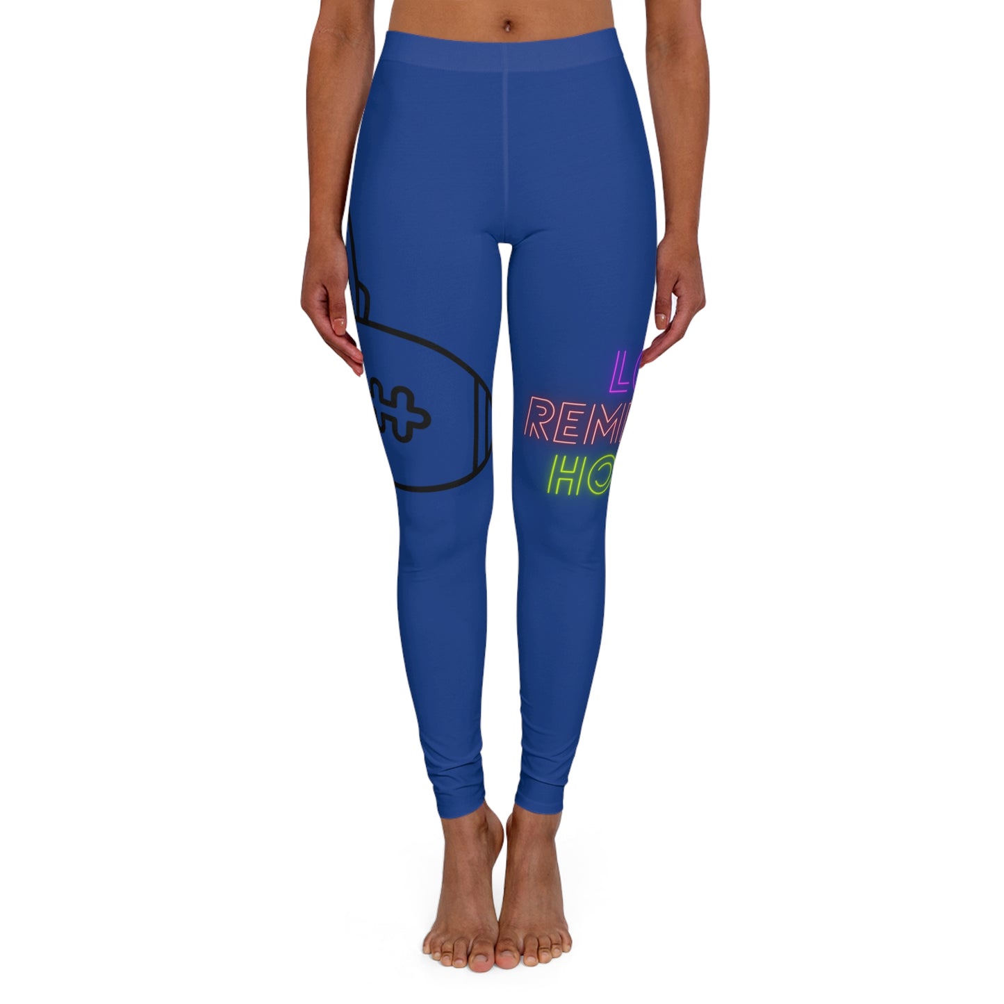 Women's Spandex Leggings: Football Dark Blue