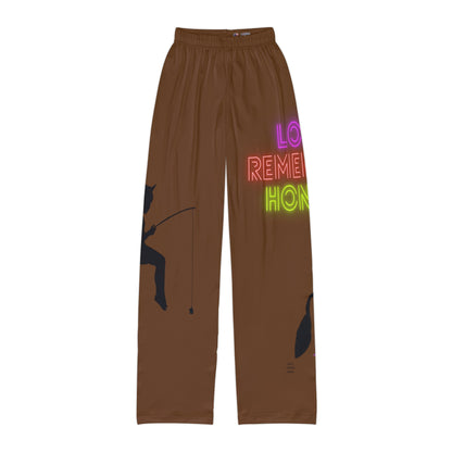 Kids Pajama Pants: Fishing Brown