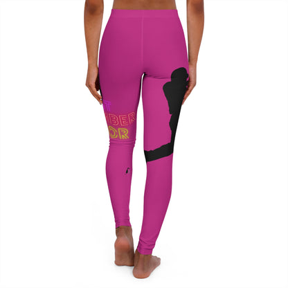 Women's Spandex Leggings: Baseball Pink