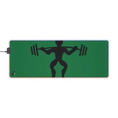 LED Gaming Mouse Pad: Weightlifting Dark Green