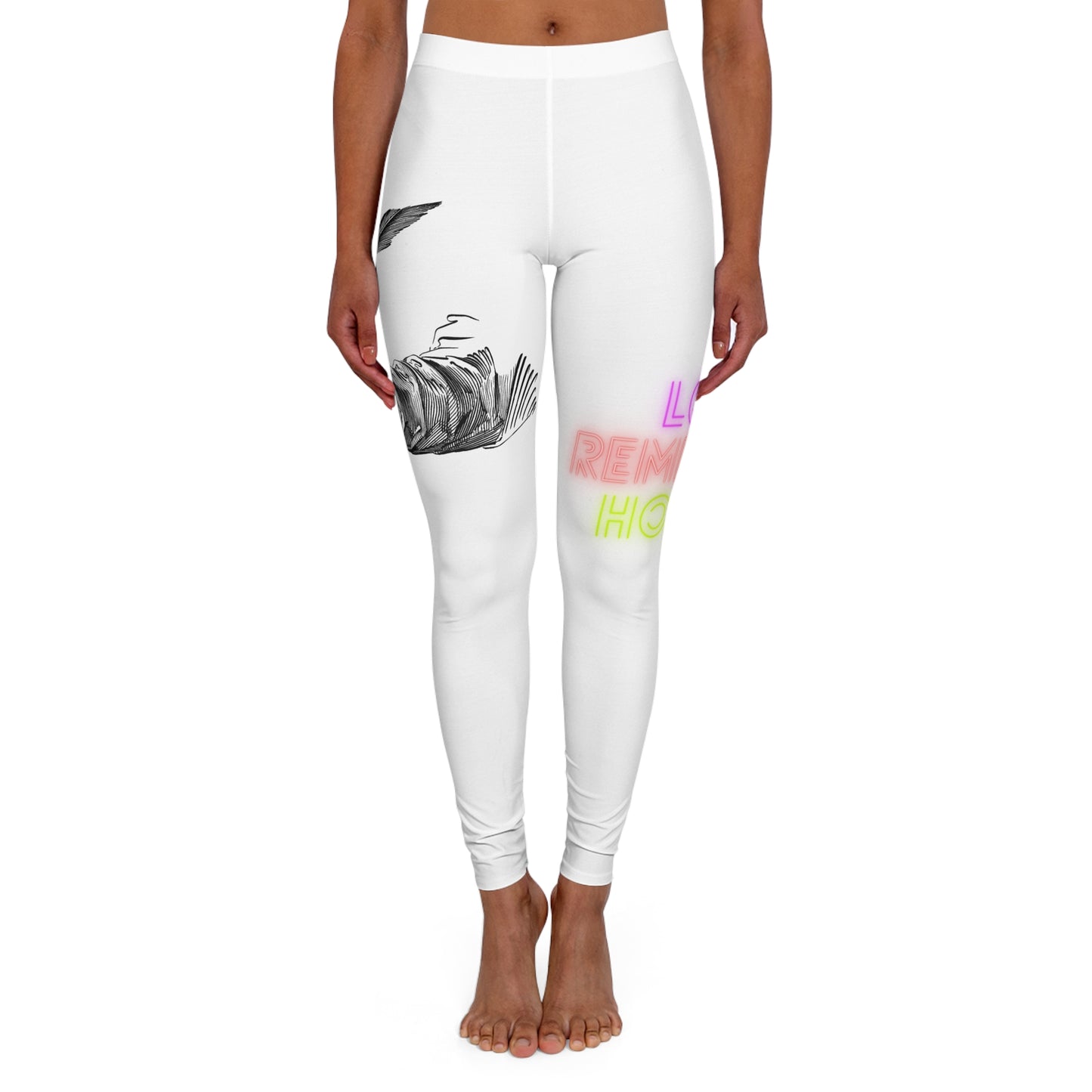 Women's Spandex Leggings: Writing White