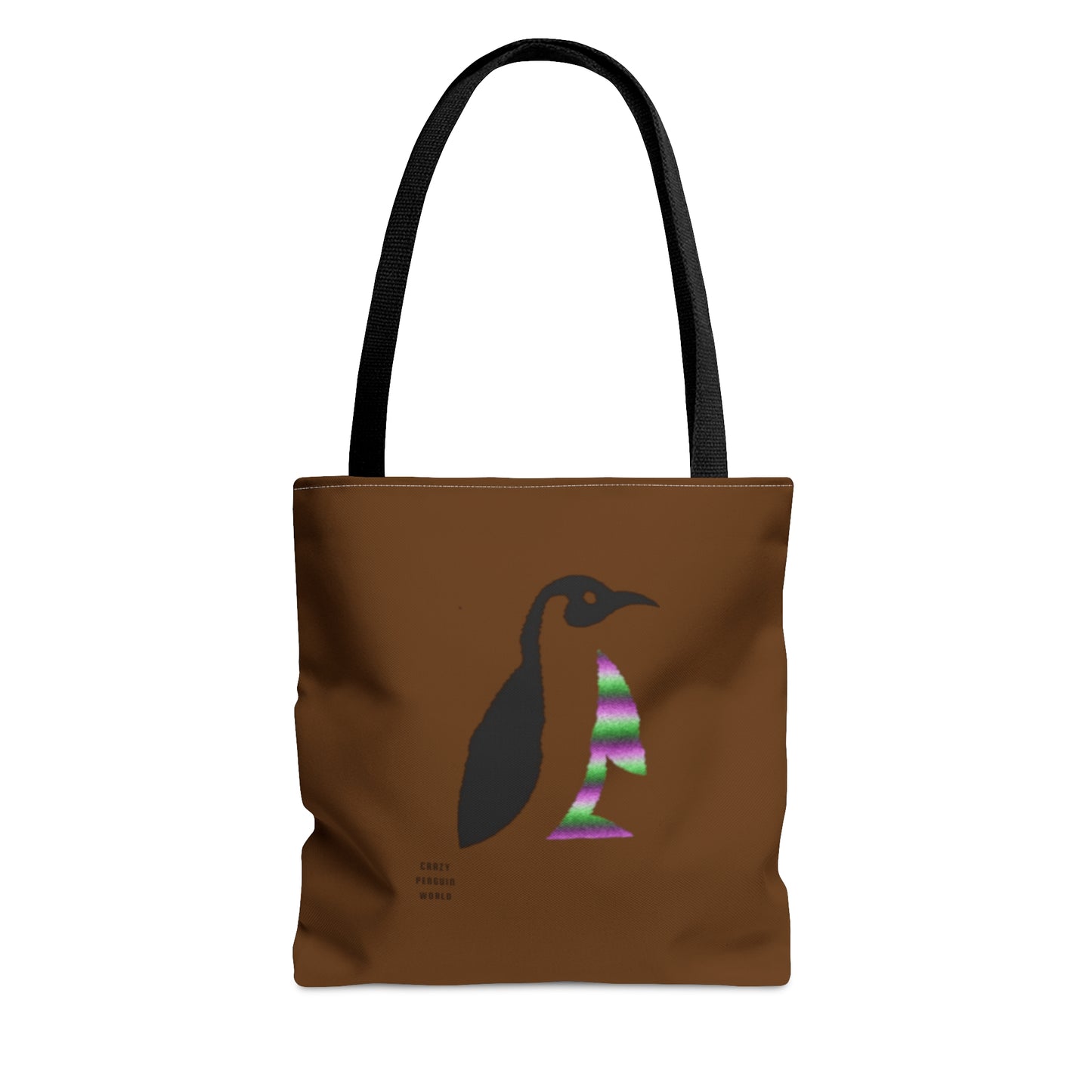 Tote Bag: Crazy Penguin World Logo Brown