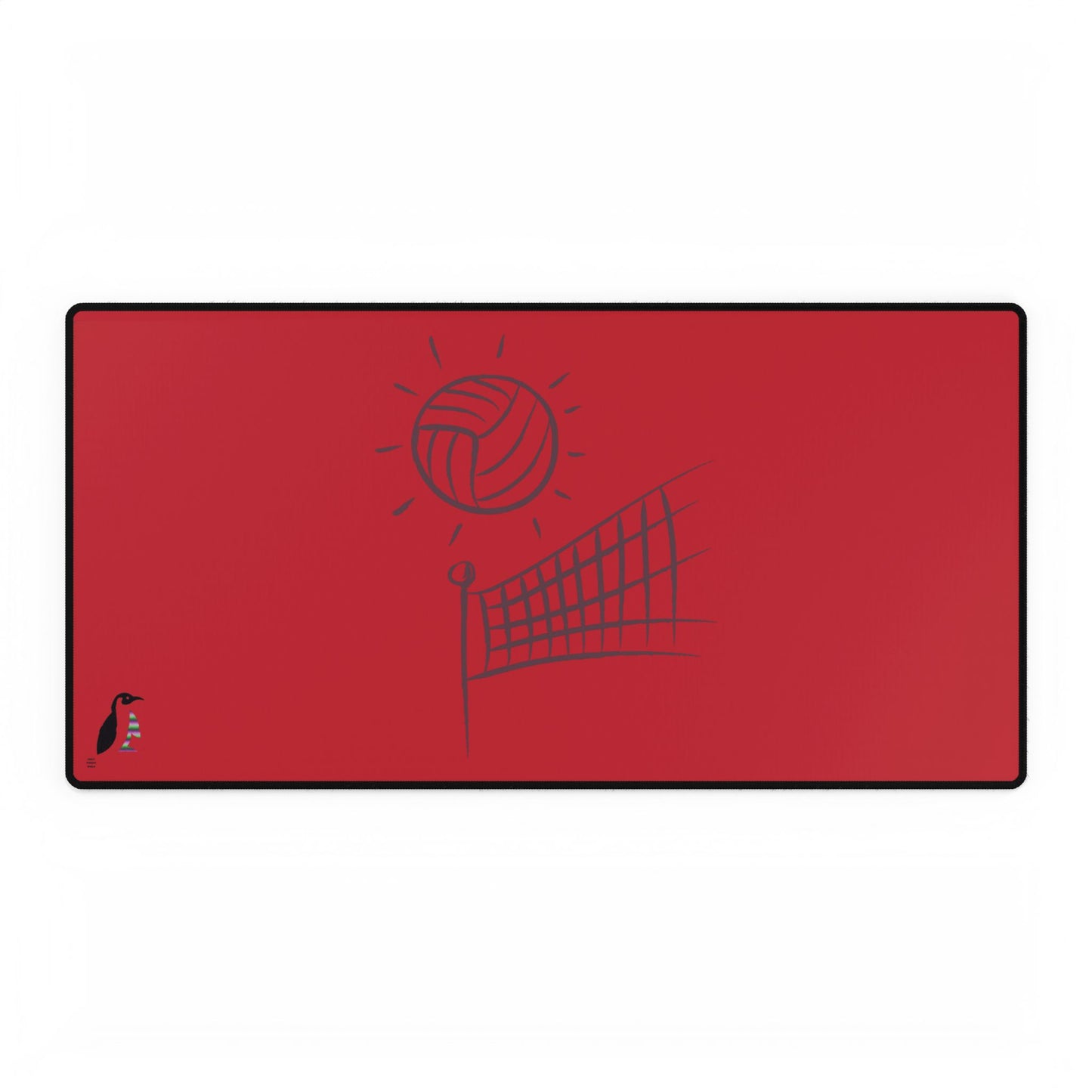 Desk Mats: Volleyball Dark Red