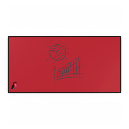 Desk Mats: Volleyball Dark Red