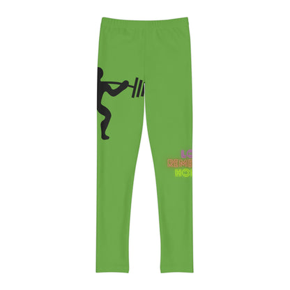 Youth Full-Length Leggings: Weightlifting Green