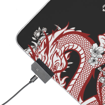 LED Gaming Mouse Pad: Dragons Black