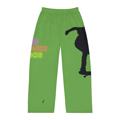 Men's Pajama Pants: Skateboarding Green