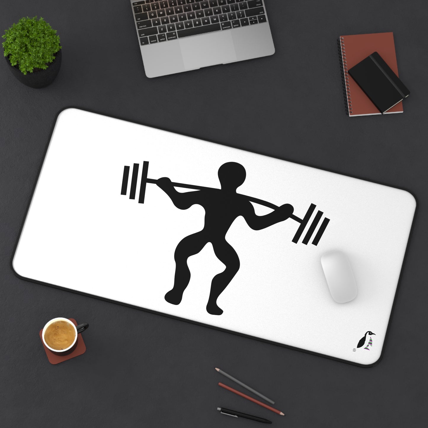 Desk Mat: Weightlifting White