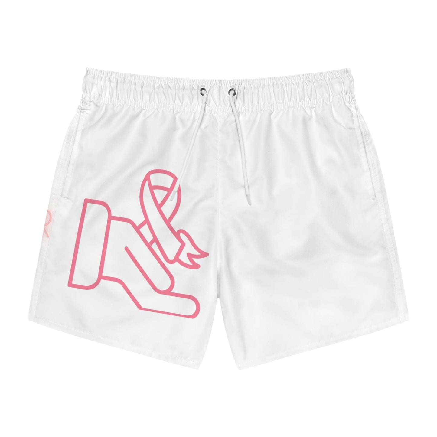 Swim Trunks: Fight Cancer White