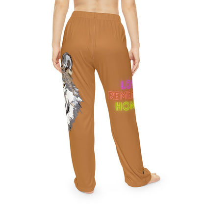 Pambabaeng Pajama Pants: Wolves Lite Brown 