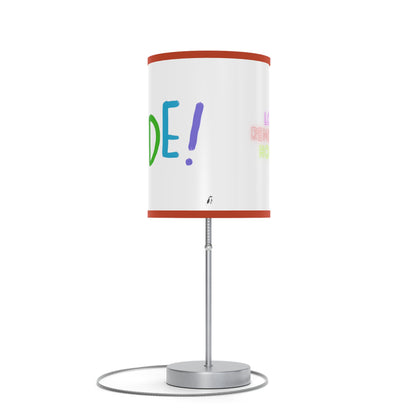 Lamp on a Stand, US|CA plug: LGBTQ Pride White 