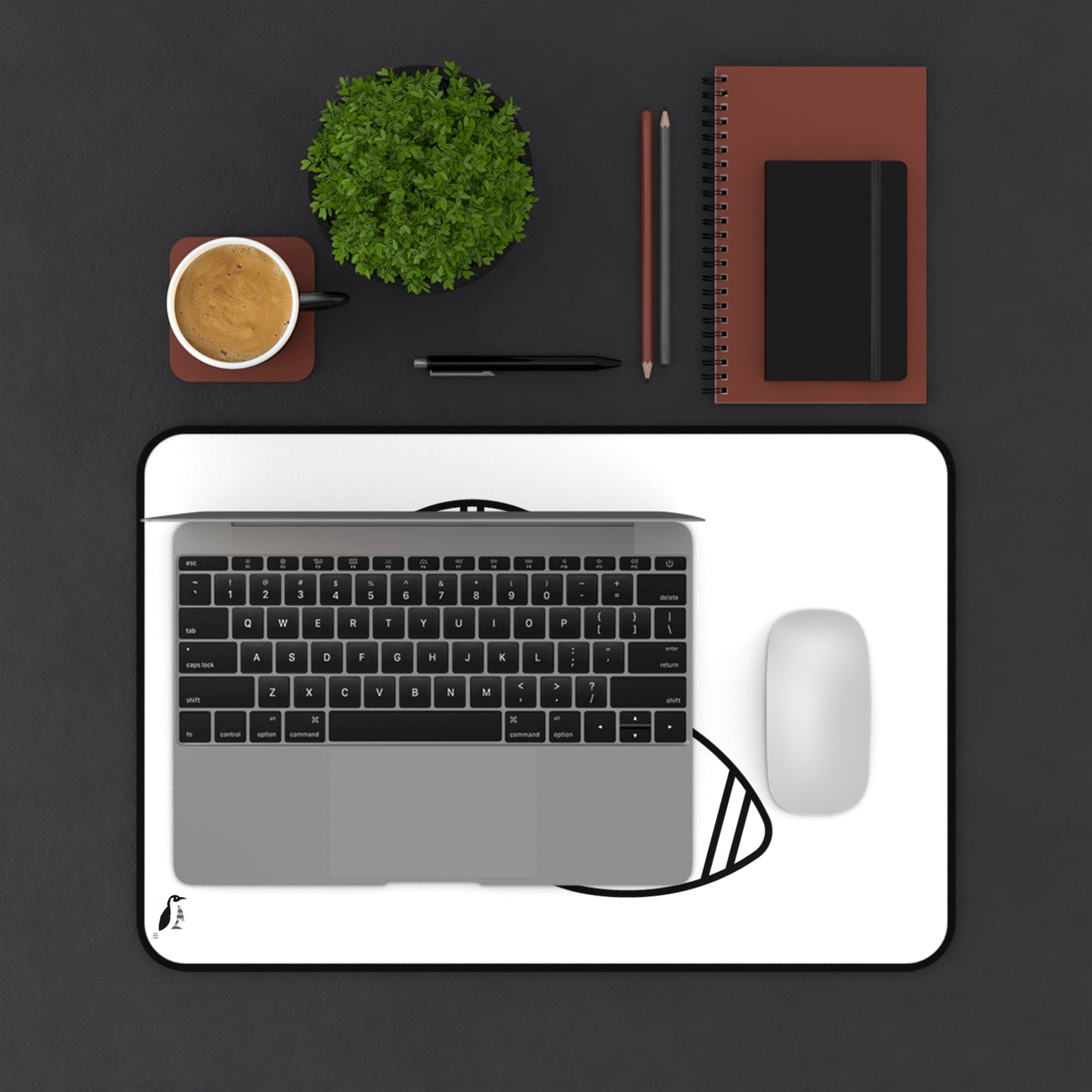 Desk Mat: Football White