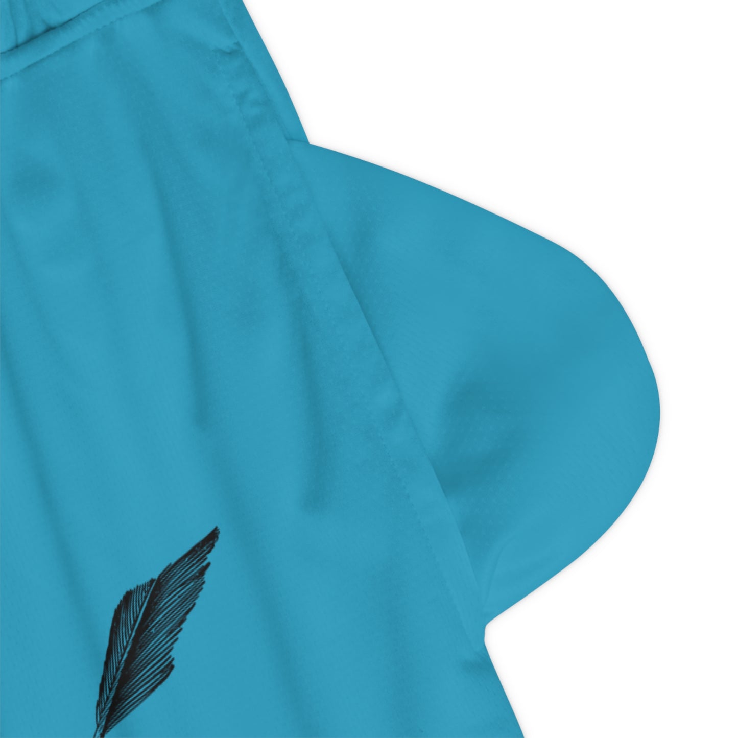 Basketball Rib Shorts: Writing Turquoise