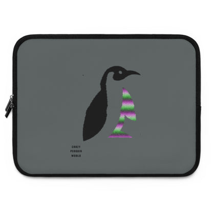 Laptop Sleeve: Crazy Penguin World Logo Dark Grey