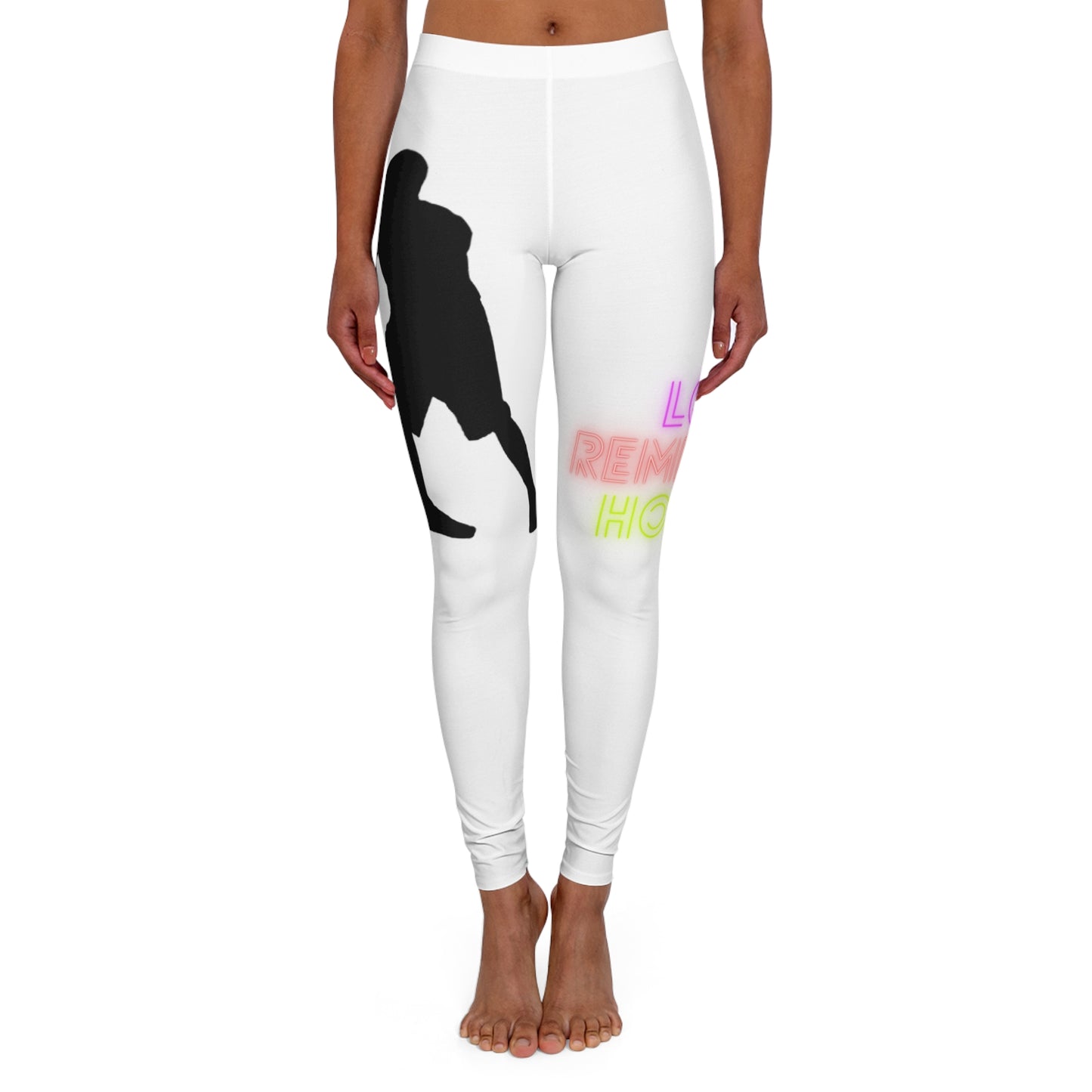 Women's Spandex Leggings: Basketball White