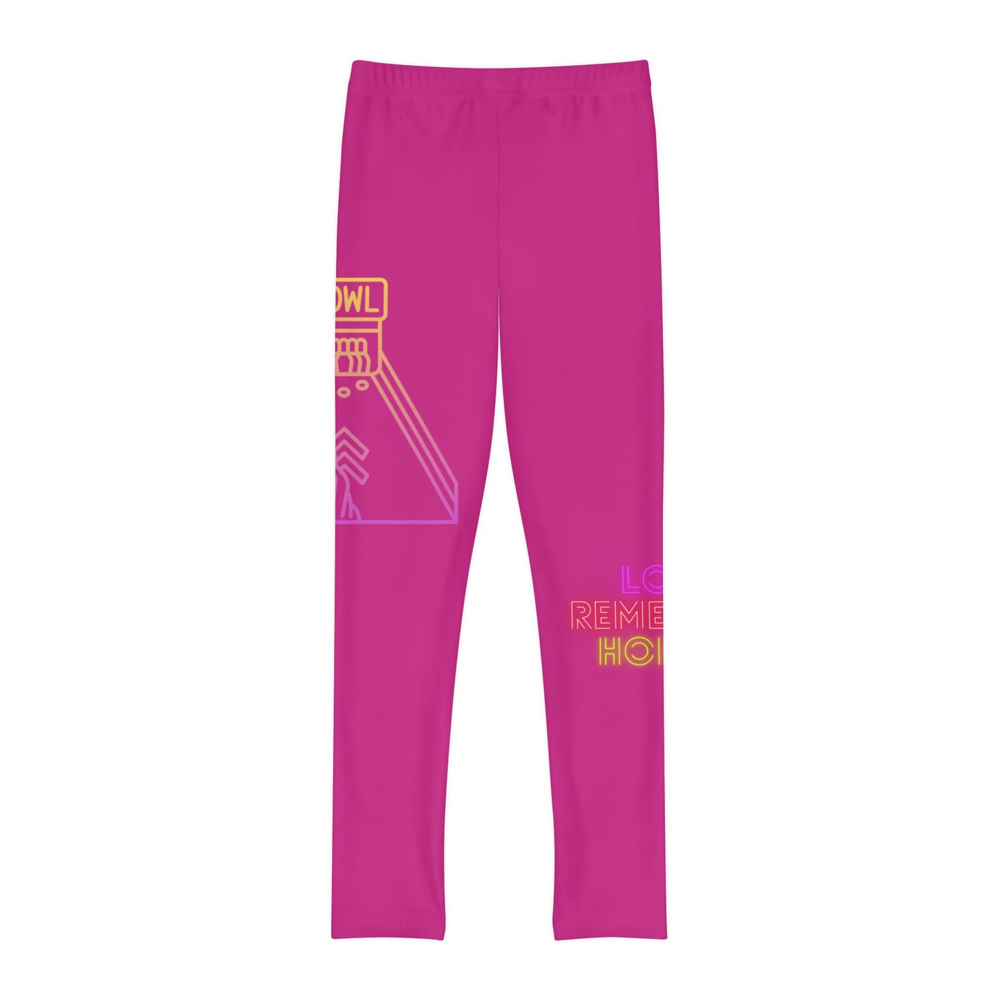 Youth Full-Length Leggings: Bowling Pink