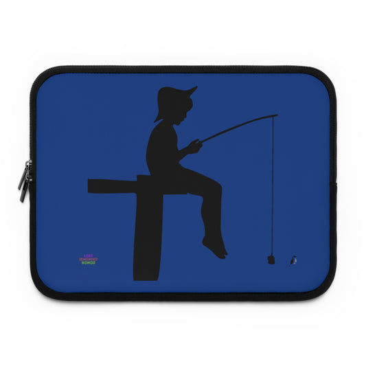 Laptop Sleeve: Fishing Dark Blue