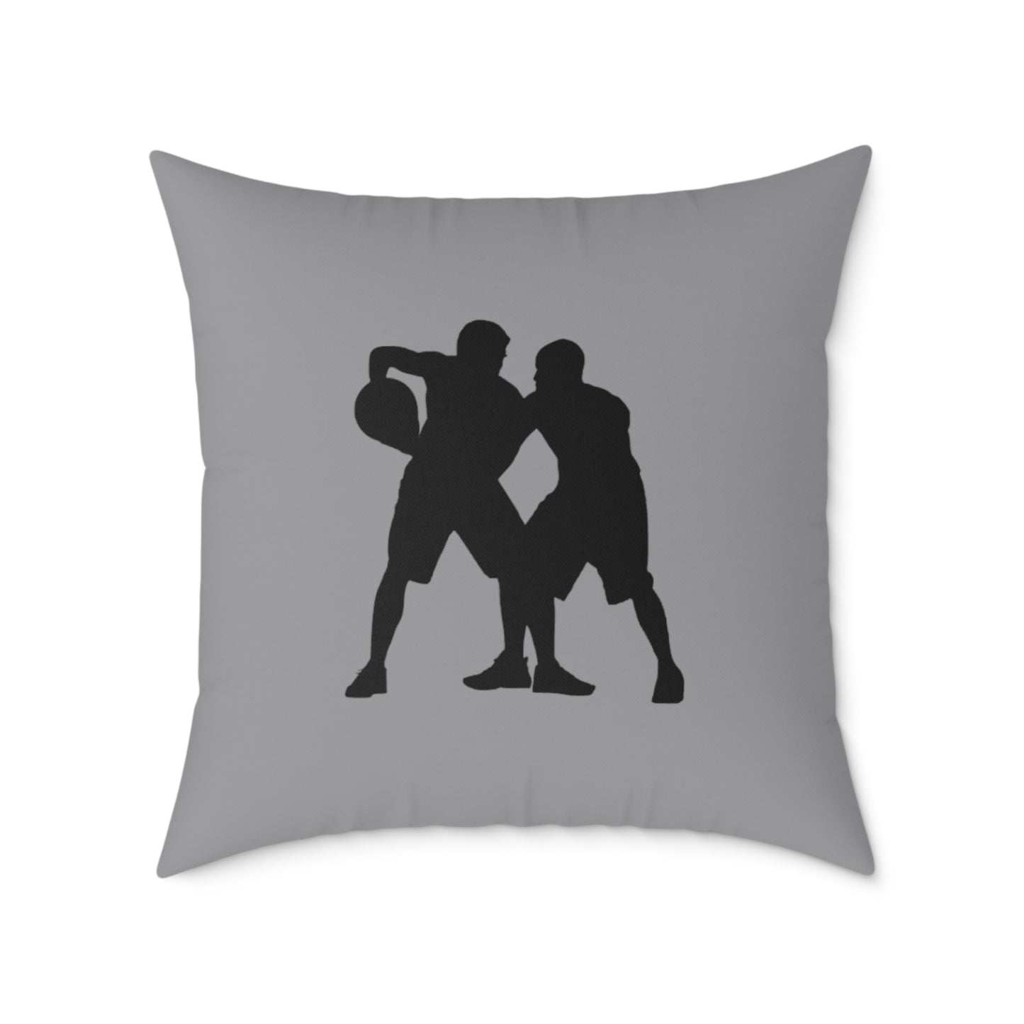 Spun Polyester Pillow: Basketball Grey