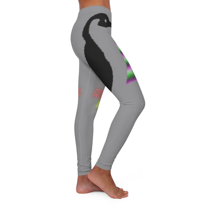 Women's Spandex Leggings: Crazy Penguin World Logo Grey