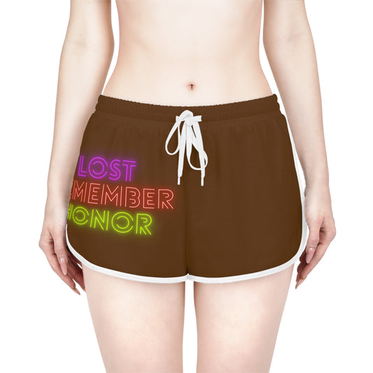 Women's Relaxed Shorts: Lost Remember Honor Brown