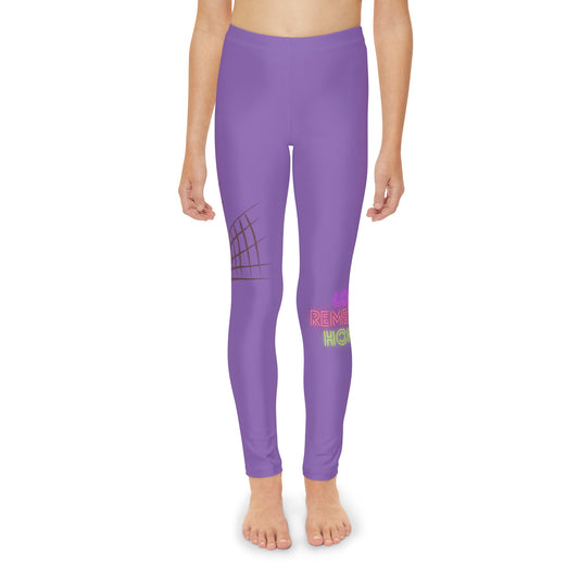 Youth Full-Length Leggings: Volleyball Lite Purple