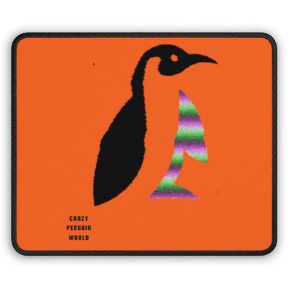 Gaming Mouse Pad: Crazy Penguin World Logo Orange