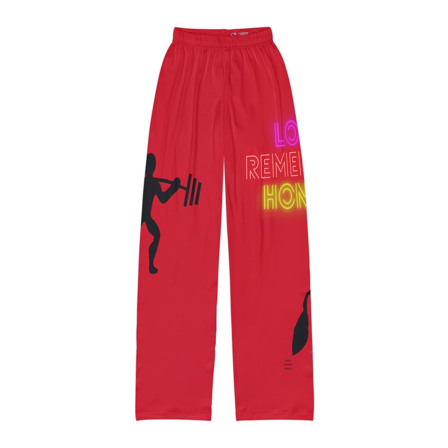 Kids Pajama Pants: Weightlifting Dark Red