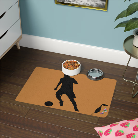 Pet Food Mat: Soccer Lite Brown