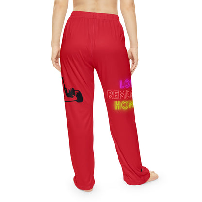 Pambabaeng Pajama Pants: Racing Dark Red