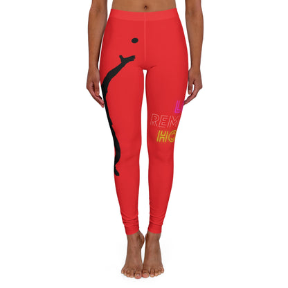 Women's Spandex Leggings: Tennis Red