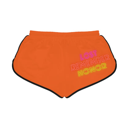 Women's Relaxed Shorts: Crazy Penguin World Logo Orange