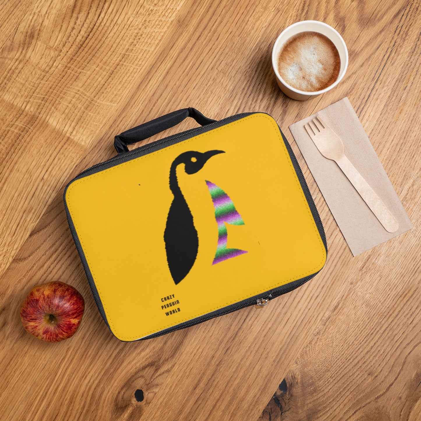 Lunch Bag: Crazy Penguin World Logo Yellow