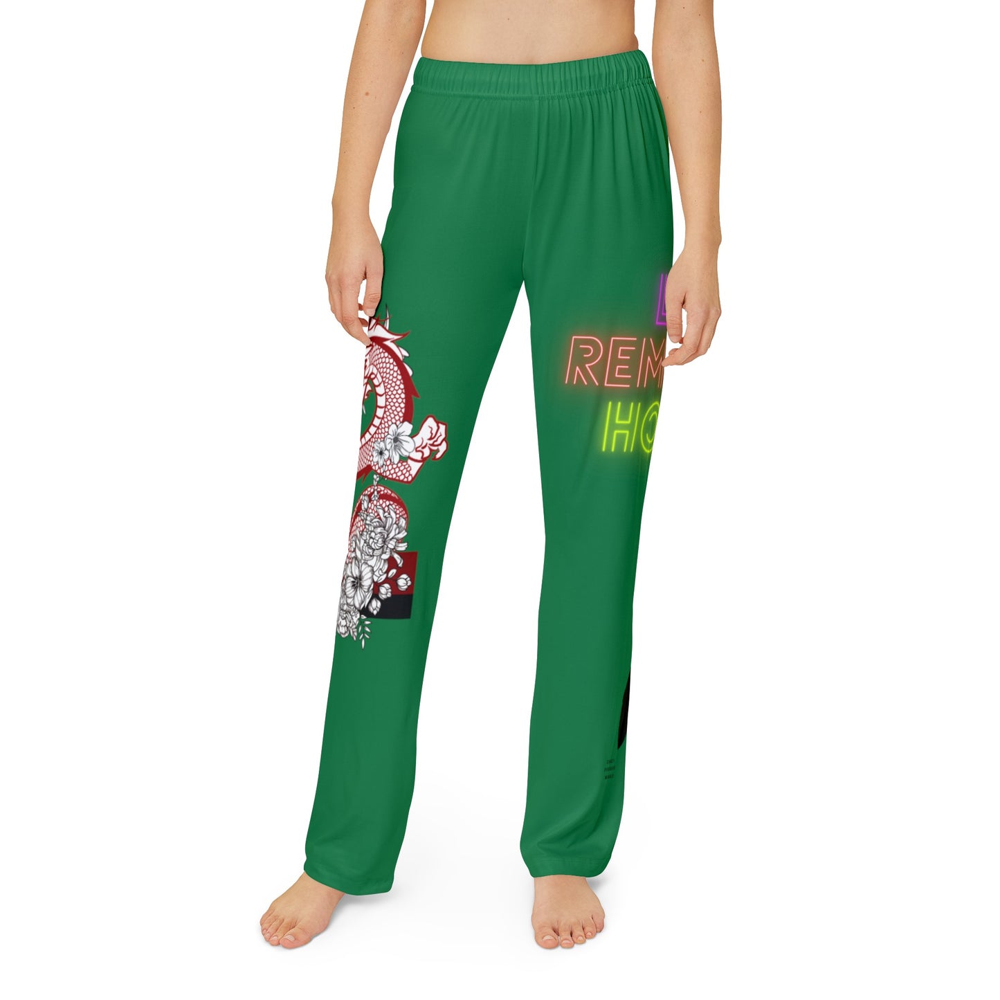 Pajama na pantalon ng mga bata: Dragons Dark Green 