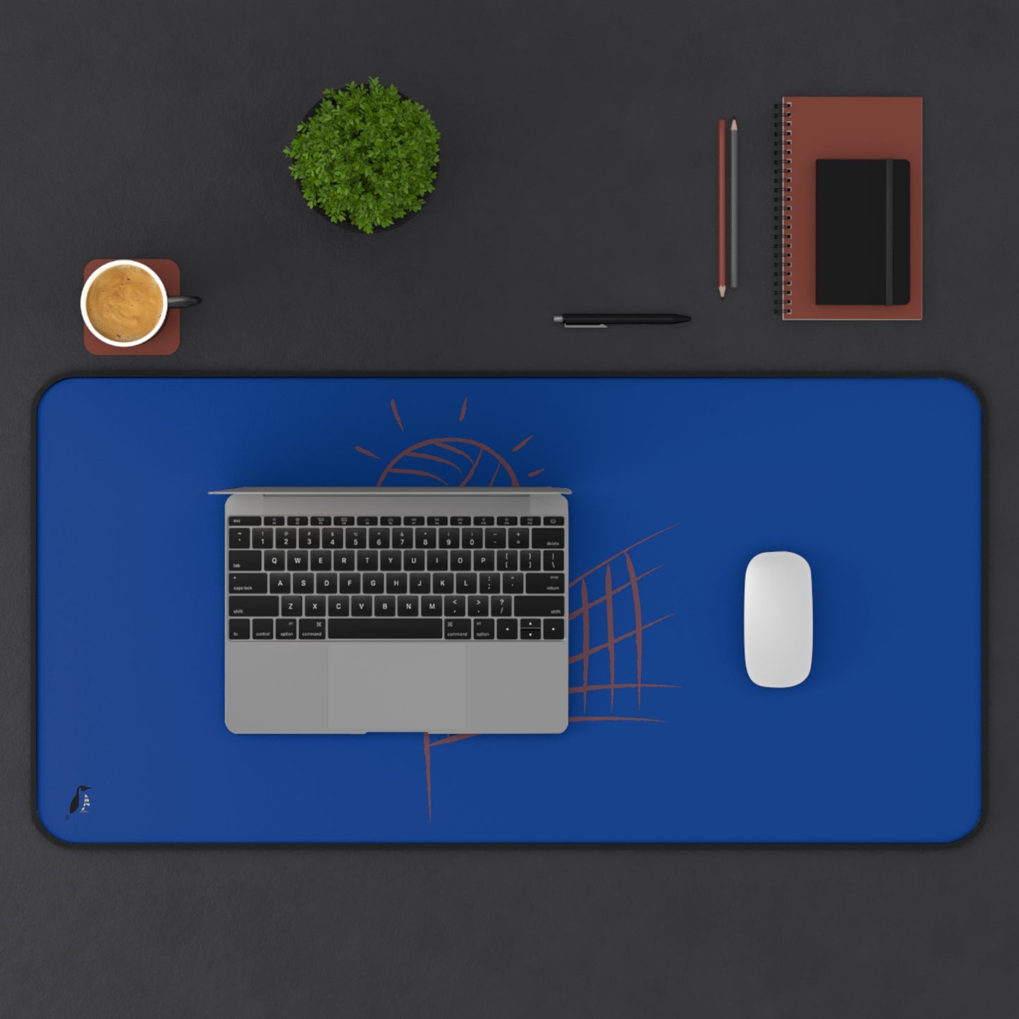 Desk Mat: Volleyball Dark Blue