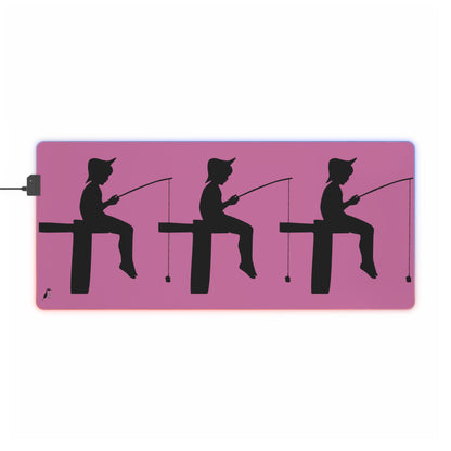 LED Gaming Mouse Pad: Fishing Lite Pink